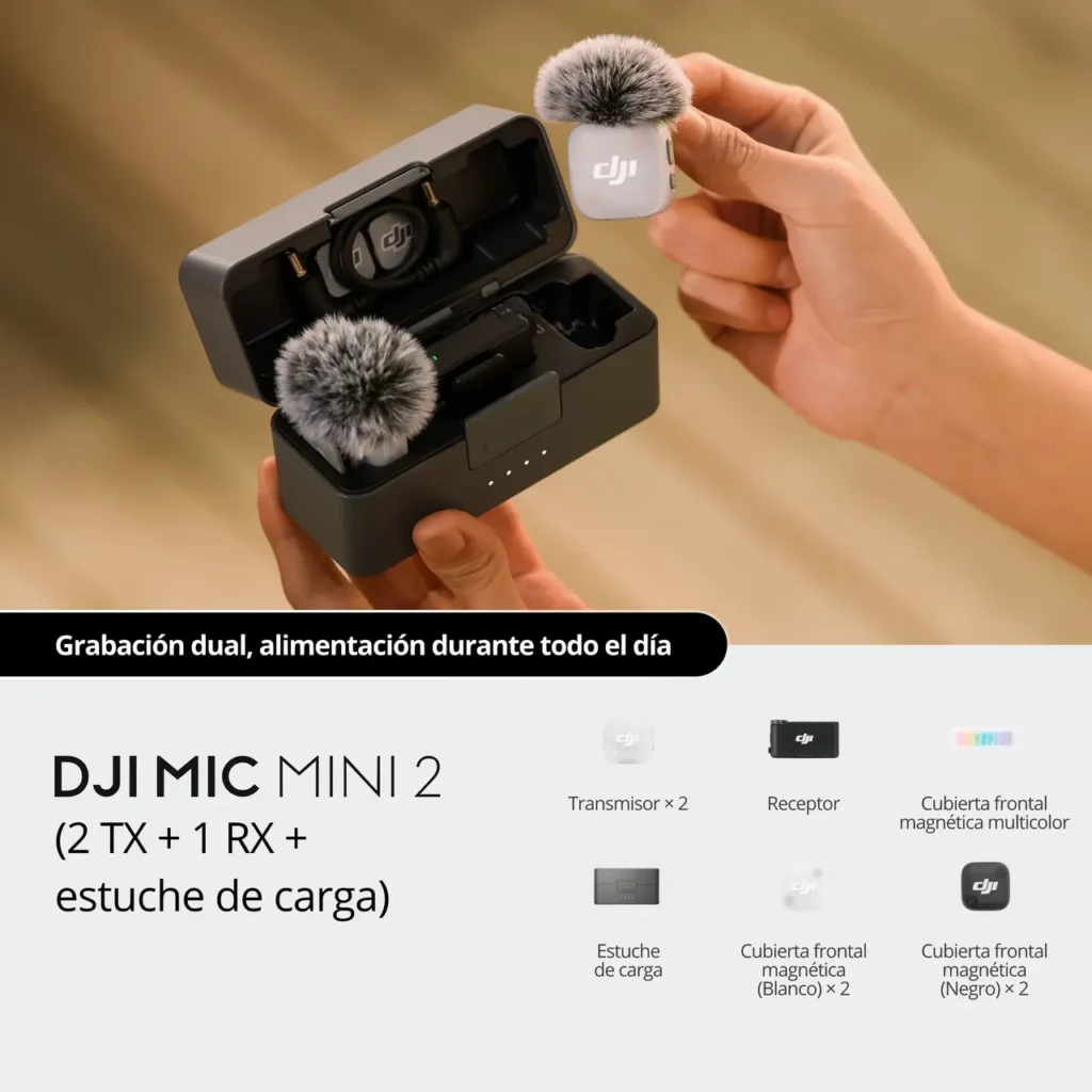 DJI Mic Mini 2 (2 TX + 1 RX + estuche de carga) - Dronescan