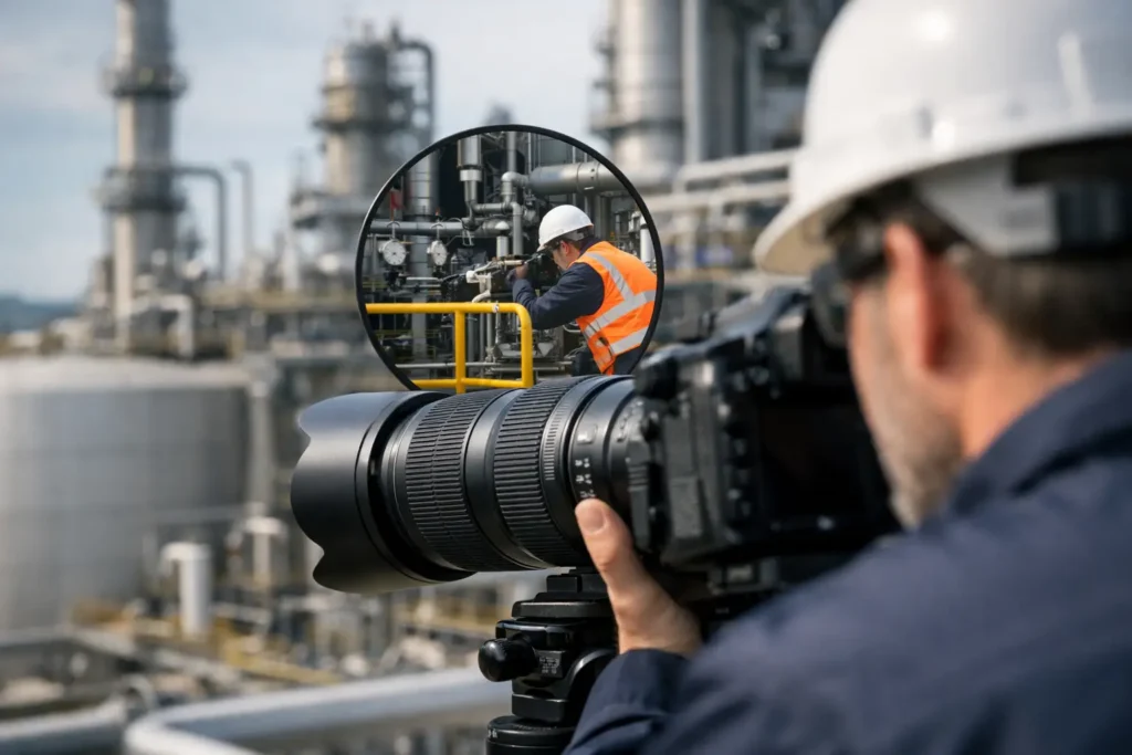 Zoom óptico de 34x en inspecciones industriales