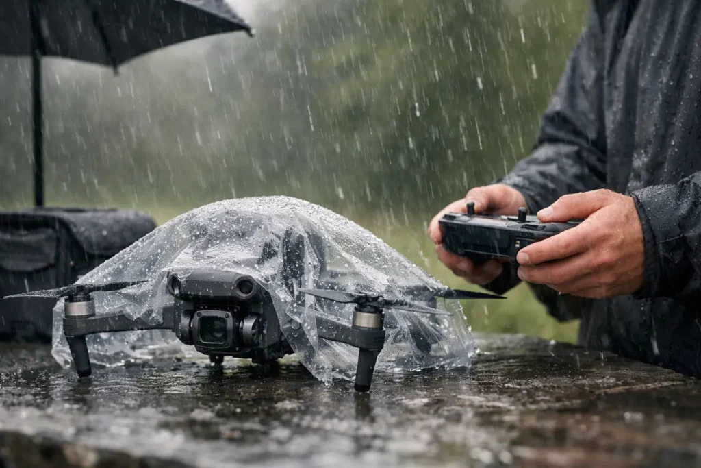 Cómo proteger drones de lluvia sin arriesgarlos