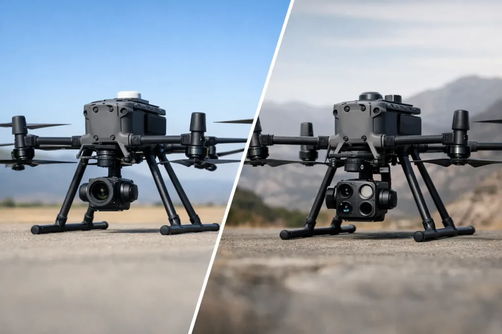 DJI Matrice 4E versus 4T: diferencias clave