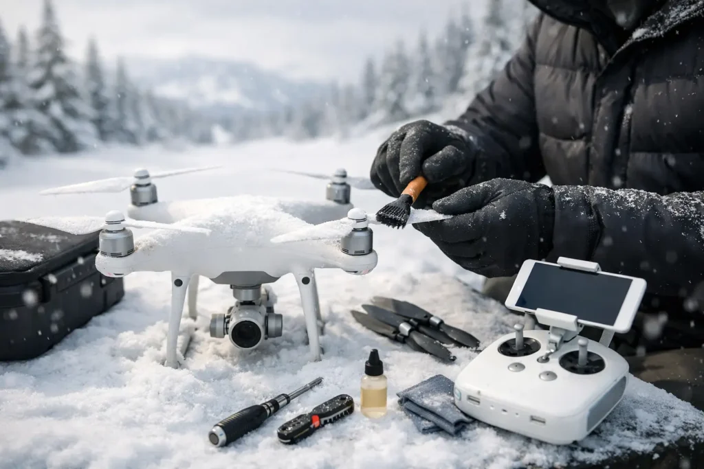 Consejos para el mantenimiento de drones con clima invernal